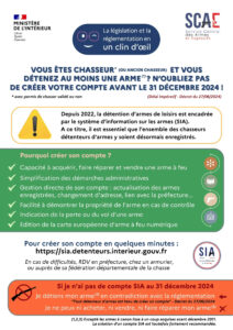 Lire la suite à propos de l’article Chasseurs – Système d’informations sur les Armes (SIA)